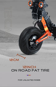 Trotineta Electrica OBARTER D5, Motor 5000W, Autonomie 120 km, Viteza 70 km/h, Acumulator 48V 35AH, Tractiune 2X2, Roti 12 inch, Pliabila, Ideala pentru Glovo/Tazz/Bolt, Negru