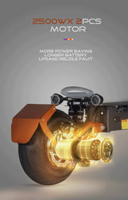 Trotineta Electrica OBARTER D5, Motor 5000W, Autonomie 120 km, Viteza 70 km/h, Acumulator 48V 35AH, Tractiune 2X2, Roti 12 inch, Pliabila, Ideala pentru Glovo/Tazz/Bolt, Negru