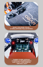 Trotineta Electrica OBARTER D5, Motor 5000W, Autonomie 120 km, Viteza 70 km/h, Acumulator 48V 35AH, Tractiune 2X2, Roti 12 inch, Pliabila, Ideala pentru Glovo/Tazz/Bolt, Negru