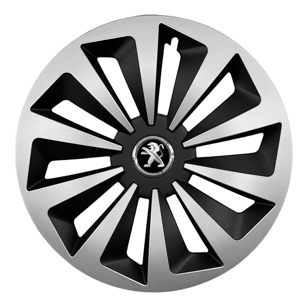 Set 4 capace 16 inch // Grafit FOX, compatibil cu gama auto Peugeot, bi-color
