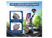 Suport auto pentru telefon profesional AutoSSF, Premium, Negru Montare pe parbriz sau bord