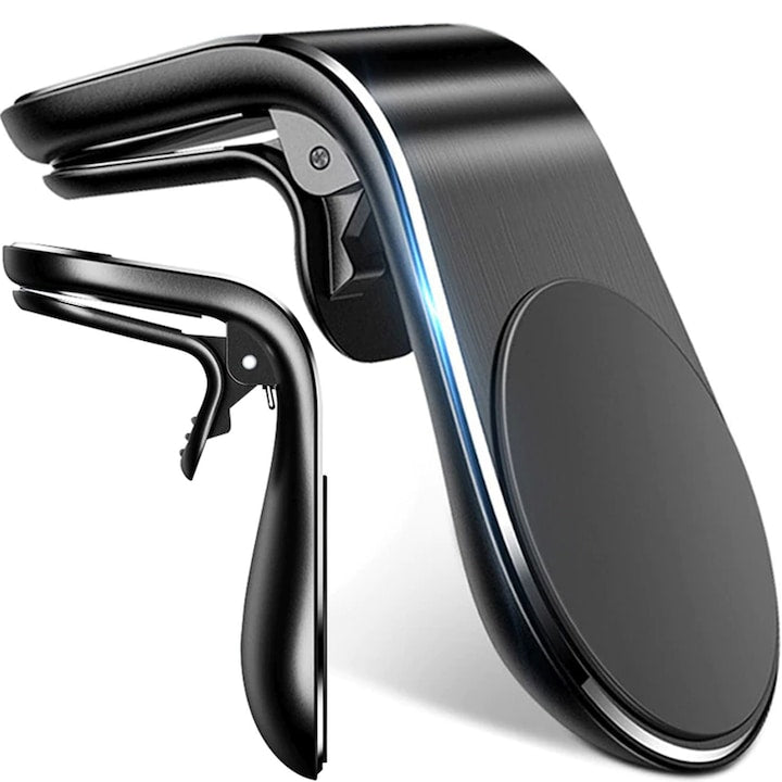 Suport telefon auto  cu Magnet, cu Prindere in Grila de Ventilatie, Negru