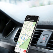 Suport telefon auto cu Magnet, cu Prindere in Grila de Ventilatie, Negru