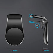 Suport telefon auto cu Magnet, cu Prindere in Grila de Ventilatie, Negru