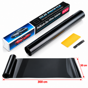Folie Autoadezivă pentru Geamuri Auto, 5% VLT, Negru Foarte Închis, 300 x 50 cm, Folie Solară pentru Geamuri