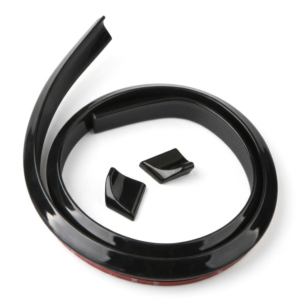 Eleron auto universal din cauciuc Negru Lucios pentru portbagaj sau luneta, 150 cm x 3.5 cm