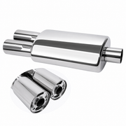 Tobă Sport Universală Cu Silencer AutoSSF – Evacuare Dublă din Oțel Inoxidabil