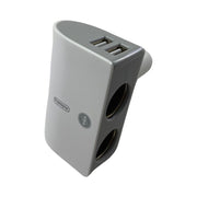 Adaptor/Incarcator AUTO triplu cu 2 mufe de bricheta si 2 USB,Cap flexibil ,ALB