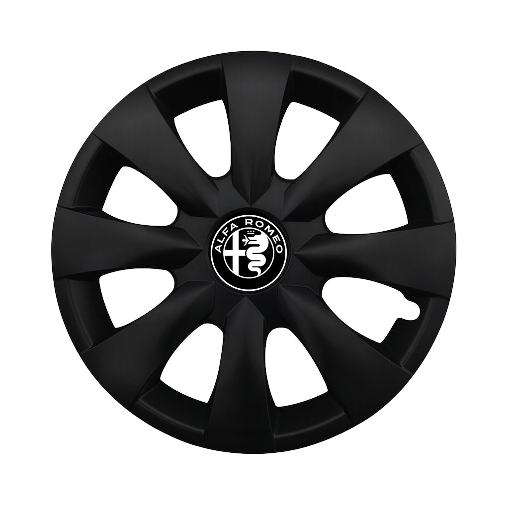 Set 4 capace roti potrivite jantelor de 15 inch compatibile ALFA ROMEO, Model - 316 Black Edition