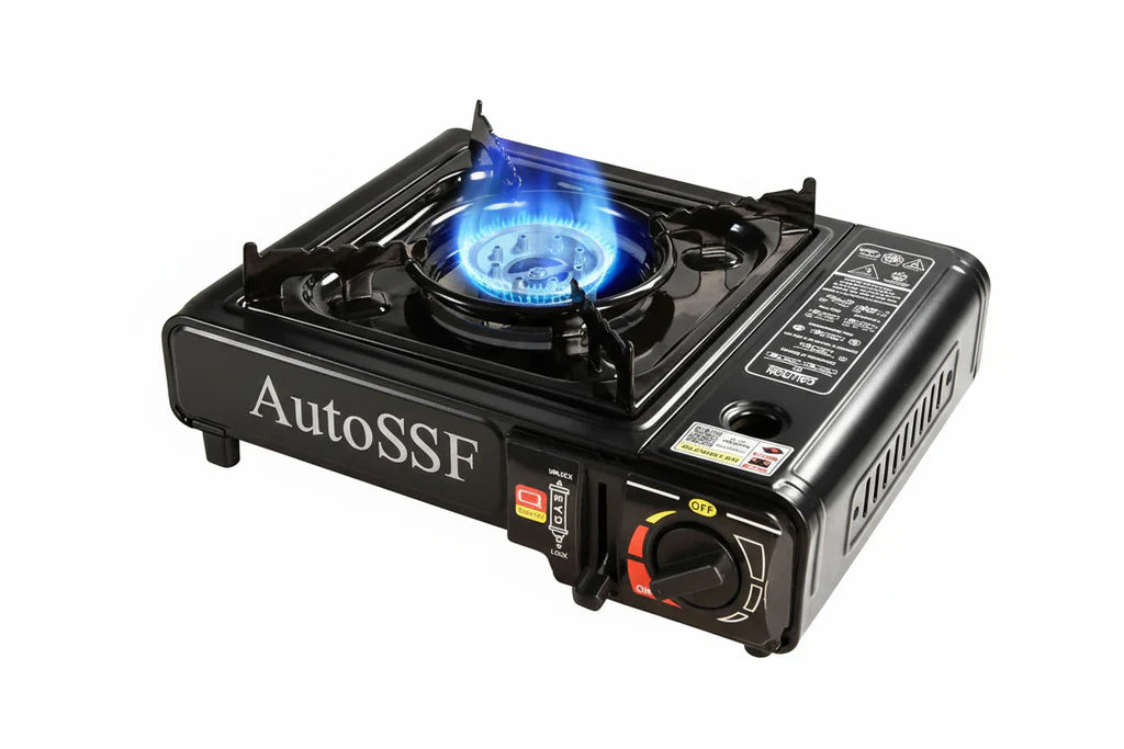 Aragaz Camping Portabil + 3 rezerve Spray GAZ 227r  400ml, 2.2 kW, aprindere automata piezo