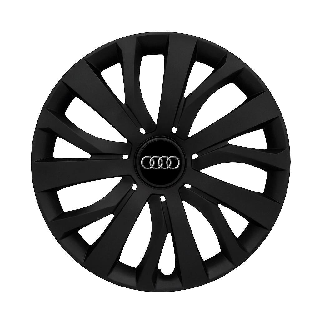 Set 4 capace roti potrivite jantelor de 15 inch compatibile AUDI, Model - 345 Black Edition