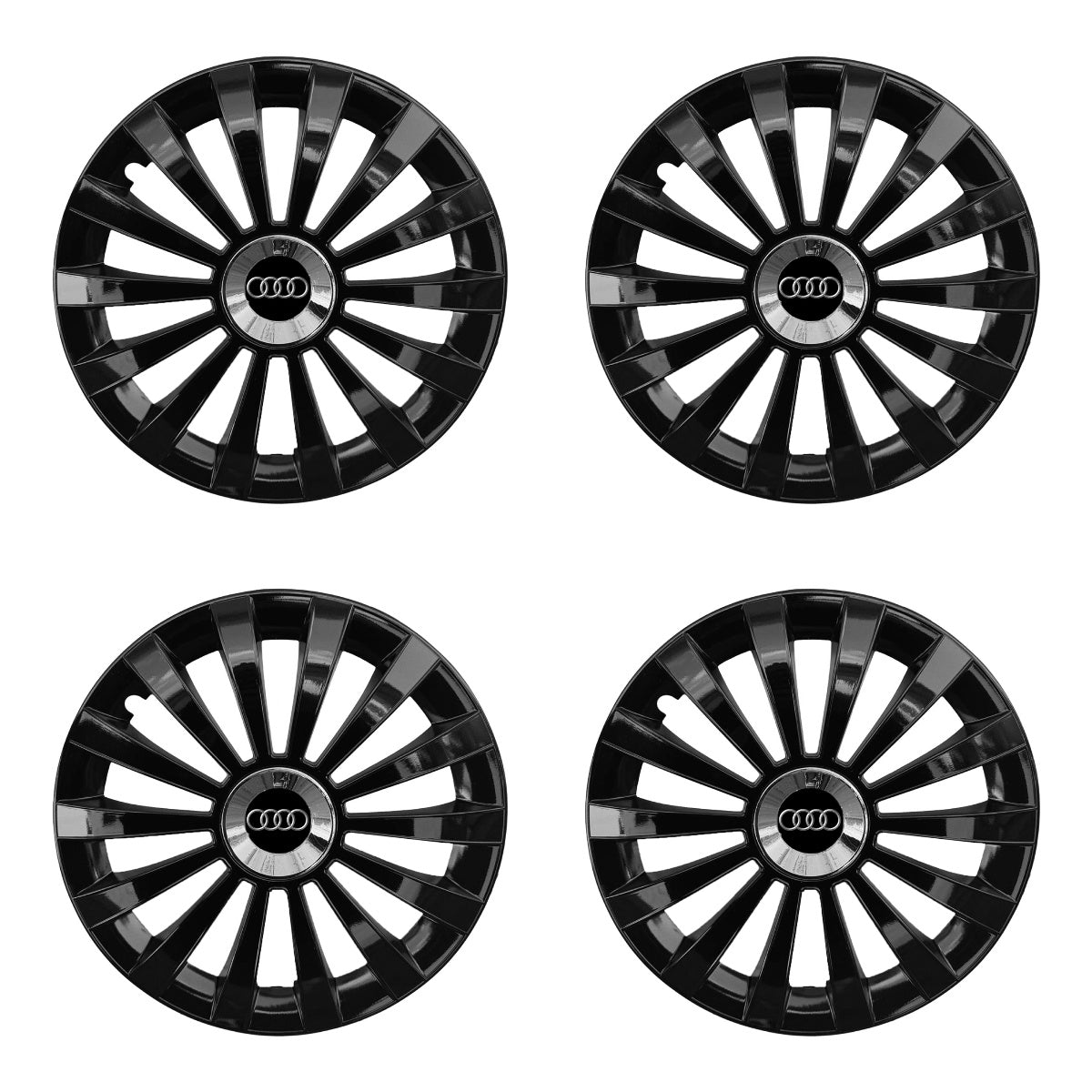 Set 4 capace 16 inch // MERIDIAN, compatibil cu gama auto AUDI,negru