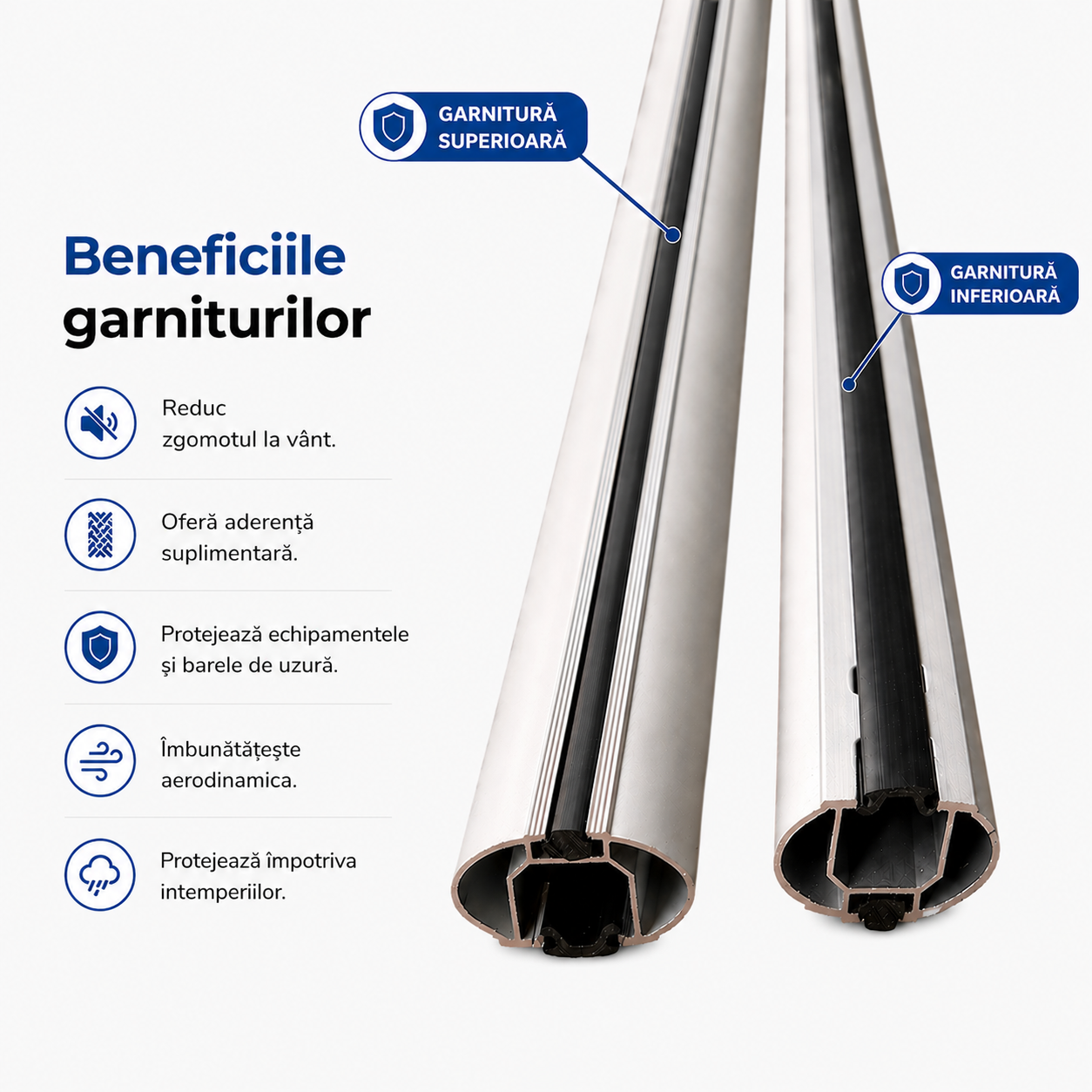 Set bare portbagaj aluminiu, compatibile RENAULT Megane II 2002-2009 Sedan/Hatchback, AutoSSF®️ 009, 120 cm, profil aerodinamic, canal T, antifurt cu cheie, garnituri, sarcina 90 kg