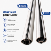 Set bare portbagaj aluminiu, compatibile DACIA Dokker Van 2012-prezent, AutoSSF®️ 009, 120 cm, profil aerodinamic, canal T, antifurt cu cheie, garnituri, sarcina 90 kg