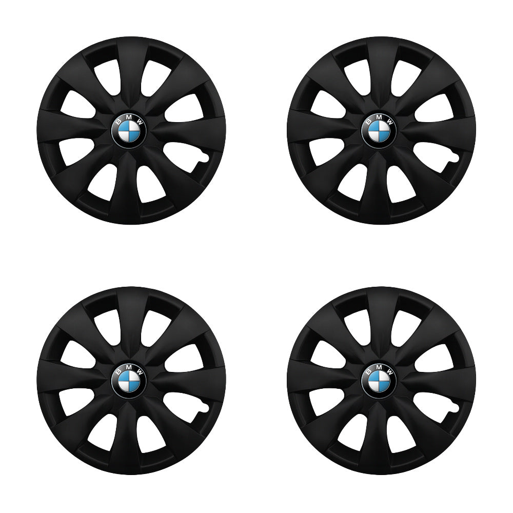 Set 4 capace roti potrivite jantelor de 15 inch compatibile BMW, Model - 316 Black Edition