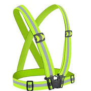 Bretele reflectorizante ajustabile, elastice, ciclism/alergari/constructii, banda 4 cm, verde