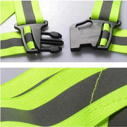 Bretele reflectorizante ajustabile, elastice, ciclism/alergari/constructii, banda 4 cm, verde