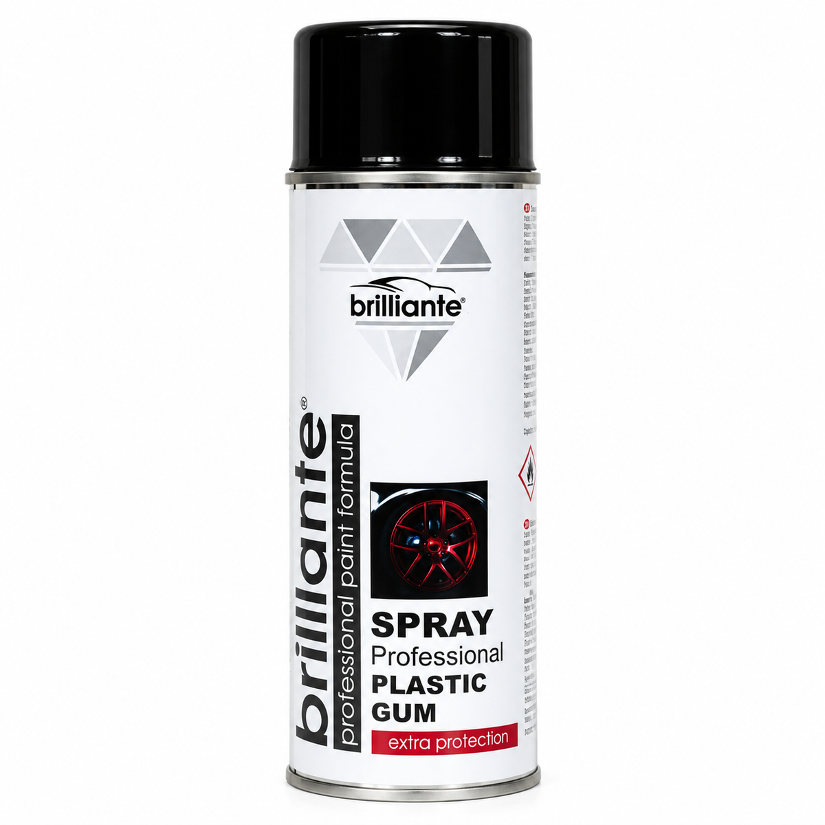 Vopsea Spray Cauciucată Brilliante, Negru, 400 ml, Plastic Gum, Protecție și Acoperire pentru Diverse Suprafețe