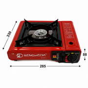 Aragaz Portabil Camping cu Gaz, 4 Butelii 400 ml si Manusi De Protectie AutoSSF, Aprindere Piezo Automata, 2.2 kW