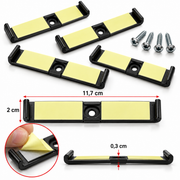 Set Suport Număr Auto Ultra Slim, 4 Bucăți pentru 2 Plăcuțe, Fără Ramă, Fixare Discretă