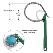 Cheie Pentru FILTRE cu Lant ,rezistent,VERDE ,Otel,Reglabila,Universala