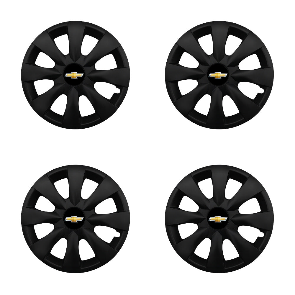 Set 4 capace roti potrivite jantelor de 15 inch compatibile CHEVROLET, Model - 316 Black Edition