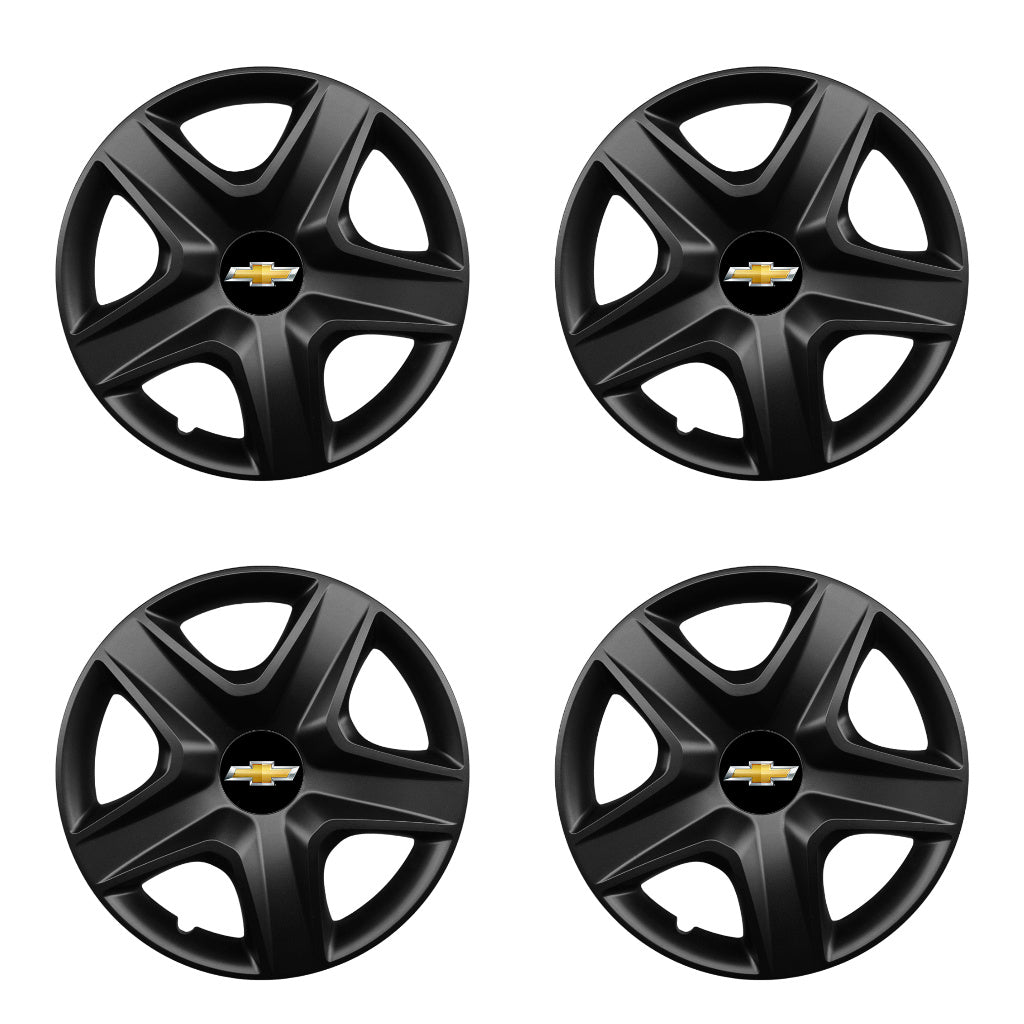 Set 4 capace roti potrivite jantelor de 15 inch compatibile CHEVROLET, Model 340 Black