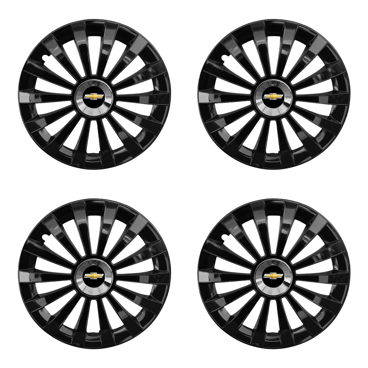Set 4 capace 16 inch // MERIDIAN, compatibil cu gama auto CHEVROLET,negru