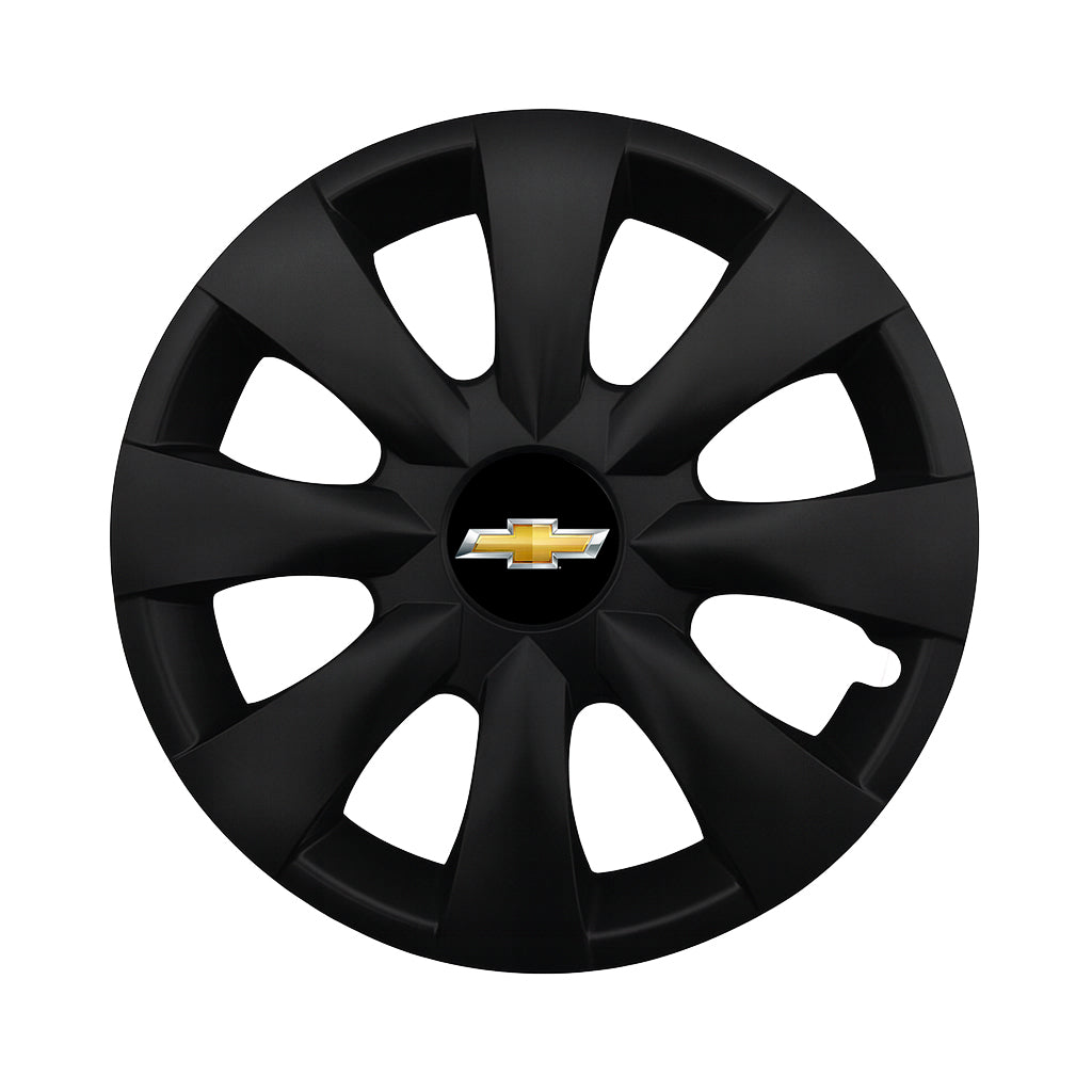 Set 4 capace roti potrivite jantelor de 15 inch compatibile CHEVROLET, Model - 316 Black Edition