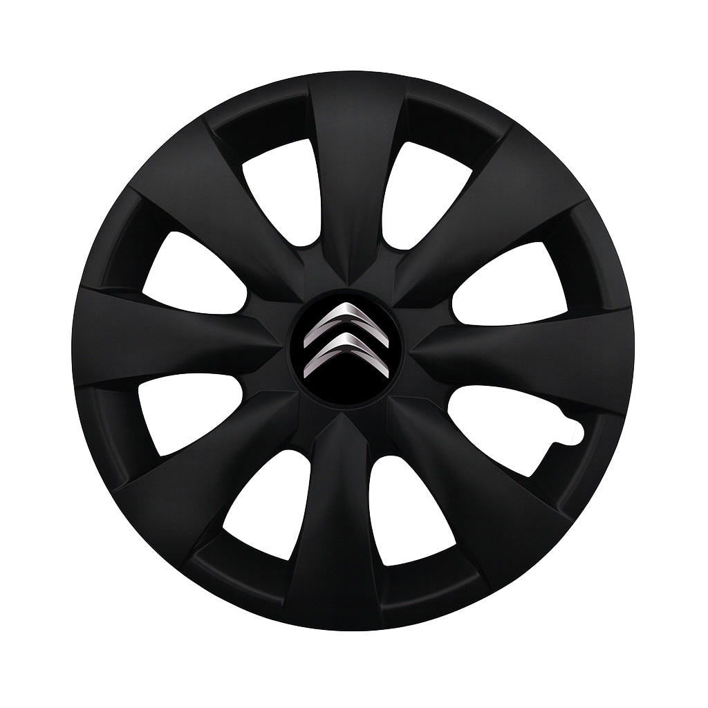 Set 4 capace roti potrivite jantelor de 15 inch compatibile CITROEN, Model - 316 Black Edition