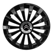 Set 4 capace 16 inch // MERIDIAN, compatibil cu gama auto CITROEN,negru