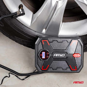 Compresor auto portabil cu LED ,tip borseta , alimentare 12V, max 10 BAR / 150 PSI