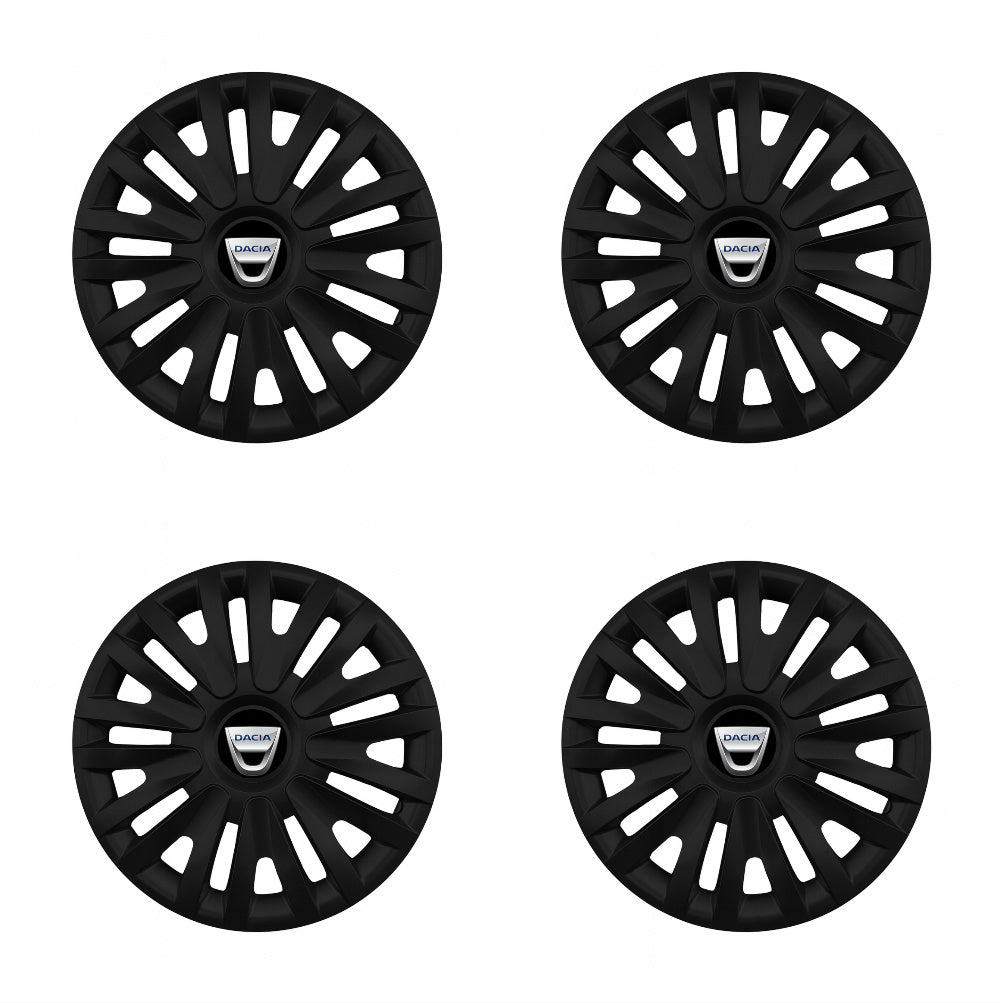Set 4 capace roti potrivite jantelor de 16 inch compatibile DACIA, Model 412 Black