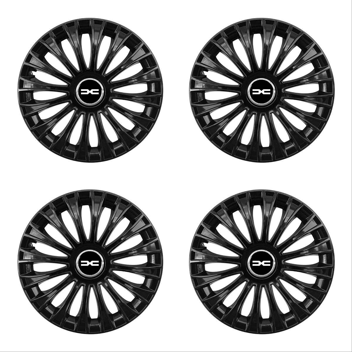 Set 4 capace 15 inch // DINO, compatibil cu gama auto new DACIA,negru