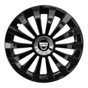Set 4 capace 15 inch // MERIDIAN, compatibil cu gama auto DACIA ,negru