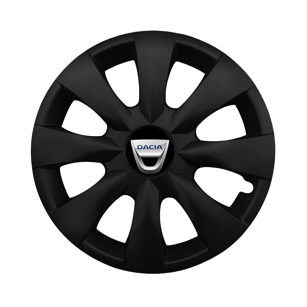 Set 4 capace roti potrivite jantelor de 15 inch compatibile DACIA, Model - 316 Black Edition