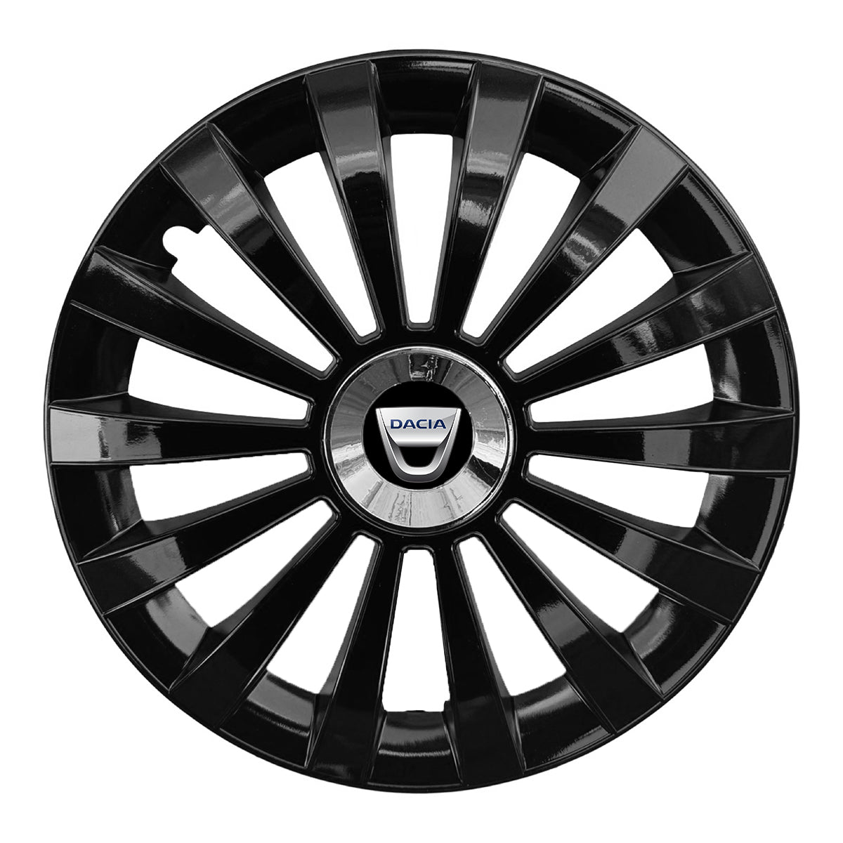 Set 4 capace 16 inch // MERIDIAN, compatibil cu gama auto DACIA ,negru