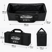 Geantă Organizare Portbagaj Auto, pentru Kit Siguranta, Cabluri, Unelte și Accesorii, Material Rezistent, Neagră AutoSSF®