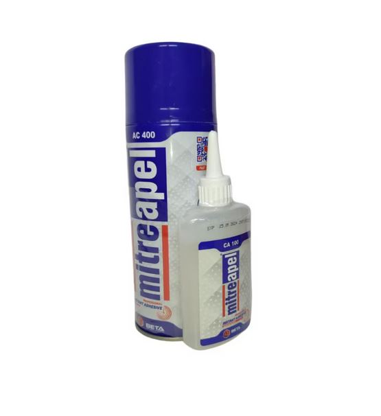 Set Adeziv Instant Mitreapel CA 100 + Activator Spray AC 400 – 100ml + 400ml