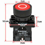 Buton Comandă STOP Industrial, Roșu, cu Revenire Automată, Contact 1NC, 400V/10A, LAY5, Breckner Germany