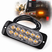 Stroboscop LED Galben 12 LED-uri, 12V–24V, 15 Moduri Flash, IP65, Lumina de Avertizare pentru Camion, Platformă Auto, ATV, Tractor și Utilaje