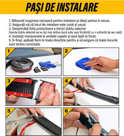 Eleron auto universal din cauciuc Negru Lucios pentru portbagaj sau luneta, 150 cm x 3.5 cm
