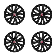 Set 4 capace roti potrivite jantelor de 15 inch compatibile FIAT, Model - 345 Black Edition
