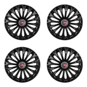 Set 4 capace 15 inch // DINO, compatibil cu gama auto FIAT,negru