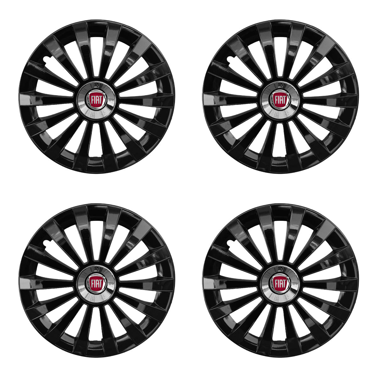 Set 4 capace 15 inch // MERIDIAN, compatibil cu gama auto FIAT,negru