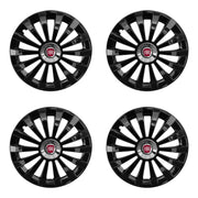 Set 4 capace 15 inch // MERIDIAN, compatibil cu gama auto FIAT,negru