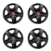 Set 4 capace roti potrivite jantelor de 15 inch compatibile FIAT, Model 340 Black