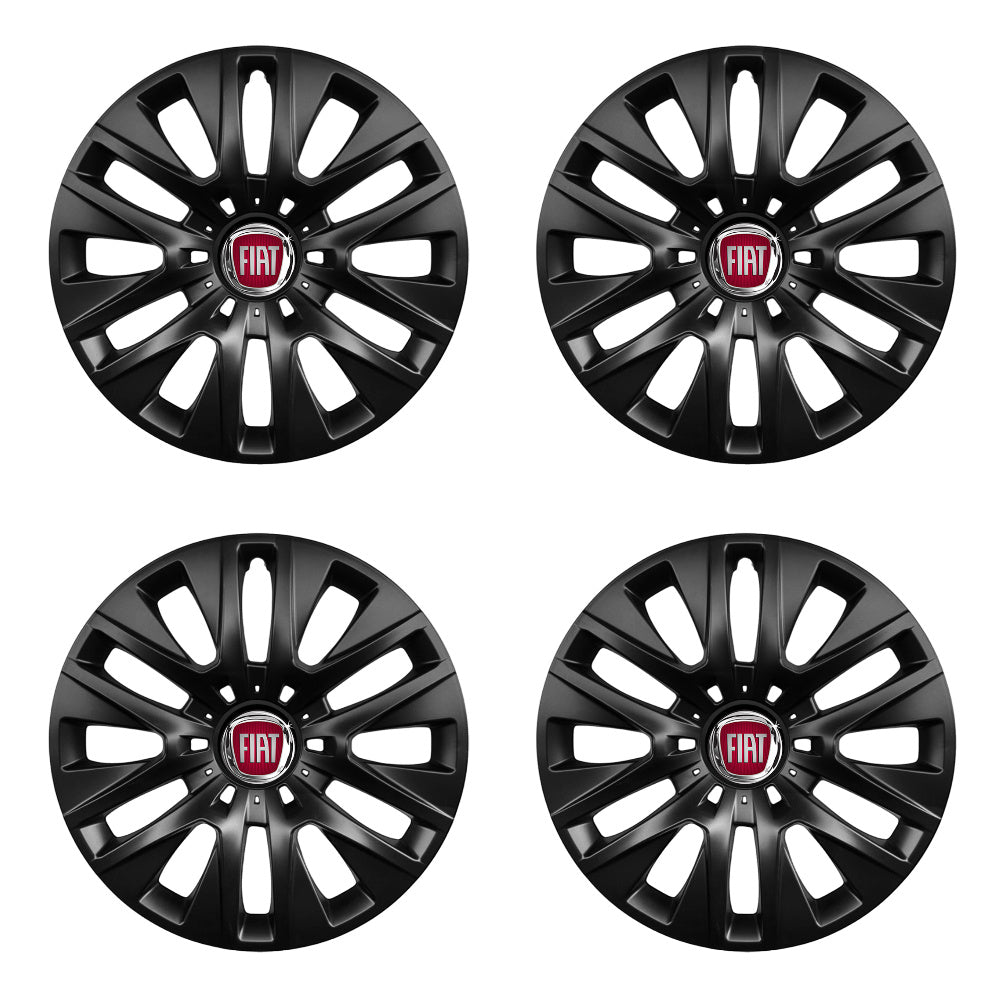 Set 4 capace roti potrivite jantelor de 16 inch compatibile FIAT, Model 429 Black
