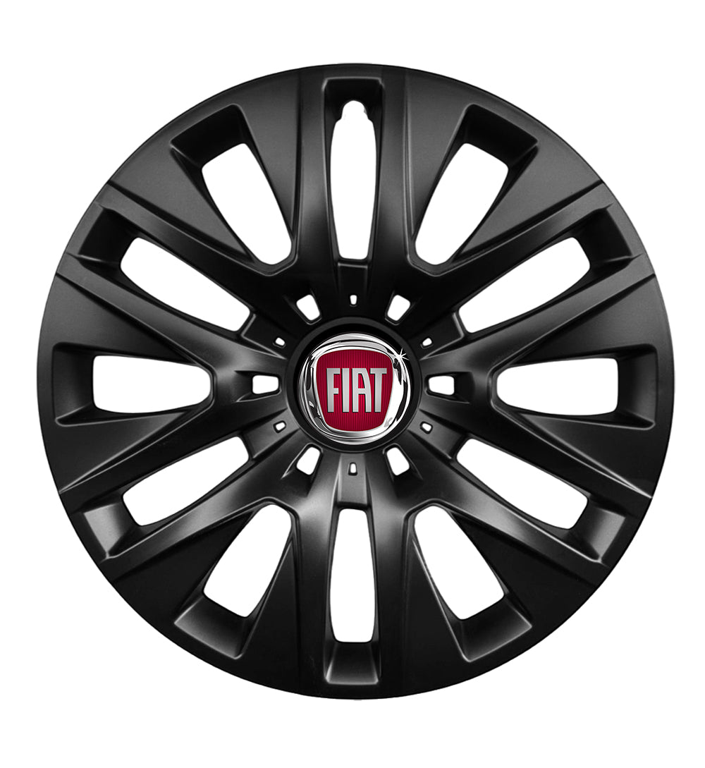 Set 4 capace roti potrivite jantelor de 16 inch compatibile FIAT, Model 429 Black
