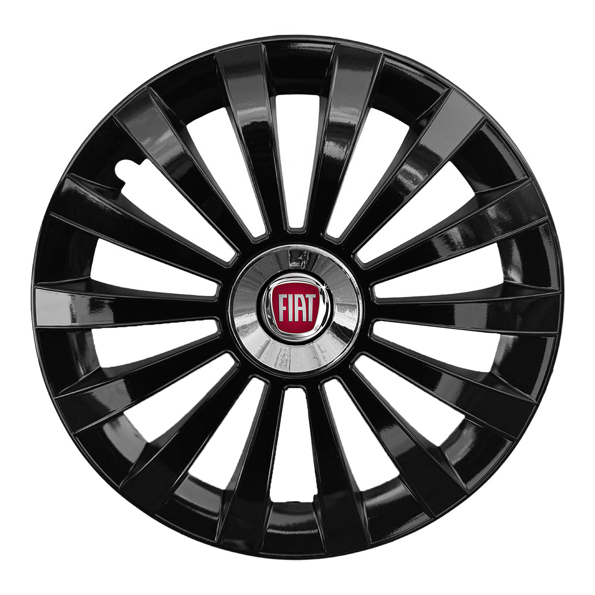 Set 4 capace 15 inch // MERIDIAN, compatibil cu gama auto FIAT,negru